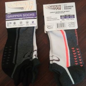 Unisex Copper Fit Gripper Socks S/M 4 Pairs
